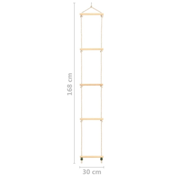 Escalera de cuerda para niños madera maciza y PE 30x168 cm