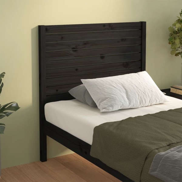 Cabecero de cama madera maciza de pino negro 96x4x100 cm