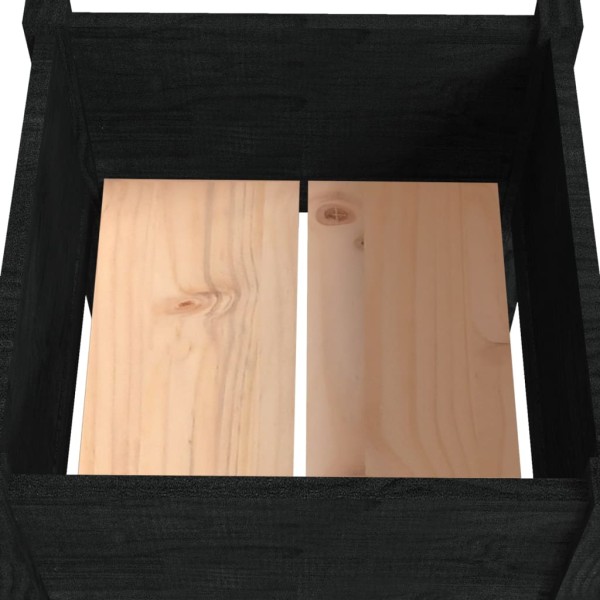 Jardinera de madera maciza de pino negro 40x40x70 cm