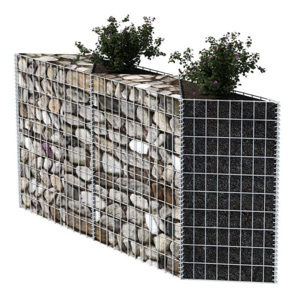 Cesta de muro de gaviones acero galvanizado 120x30x100 cm