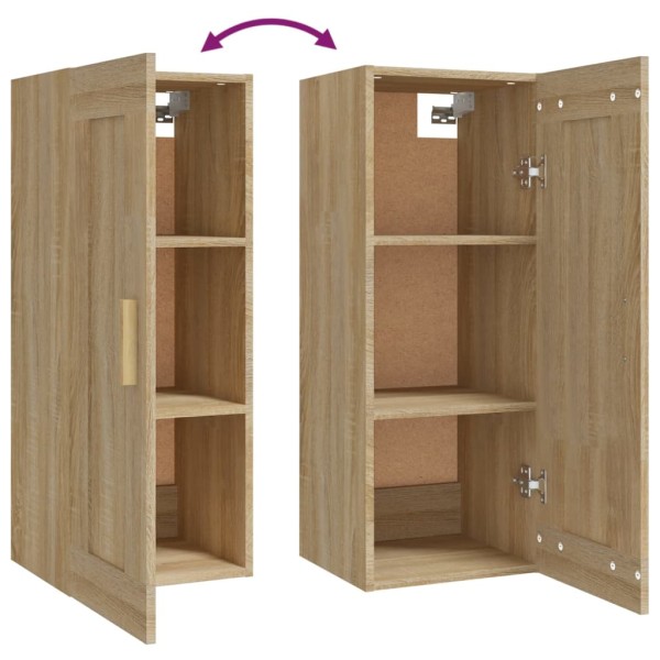 Armario de pared madera contrachapada roble sonoma 35x34x90 cm