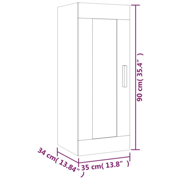 Armario de pared madera contrachapada roble sonoma 35x34x90 cm