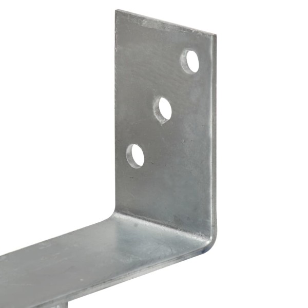 Anclajes de valla 6 uds acero galvanizado plateado 9x6x30 cm