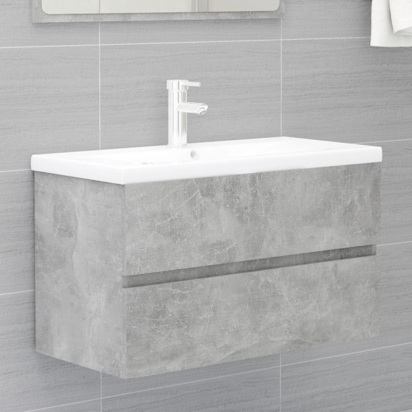 Mueble de lavabo madera ingeniería gris hormigón 80x38,5x45cm