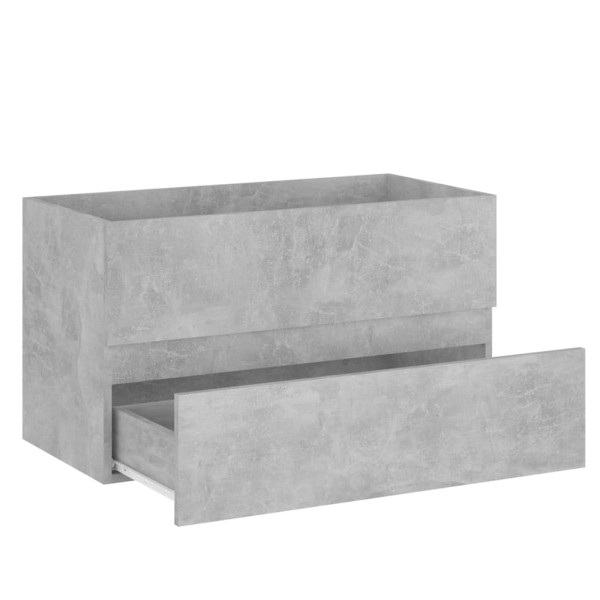 Mueble de lavabo madera ingeniería gris hormigón 80x38,5x45cm