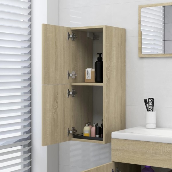 Armario de baño madera contrachapada roble Sonoma 30x30x80 cm