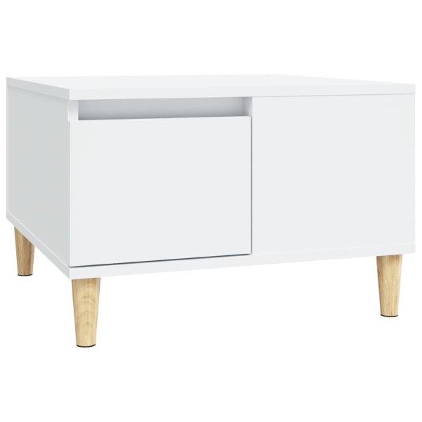 Mesa de centro madera contrachapada blanco 55x55x36,5 cm