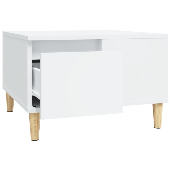 Mesa de centro madera contrachapada blanco 55x55x36,5 cm