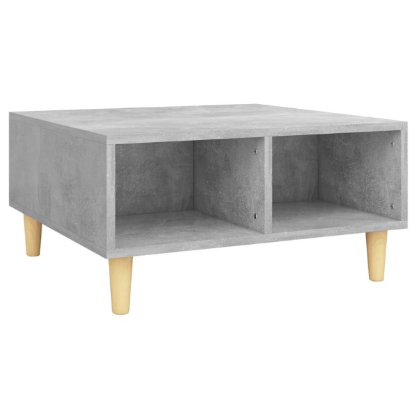 Mesa de centro madera contrachapada gris hormigón 60x60x30 cm