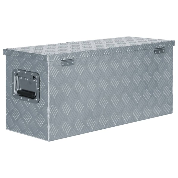 Caja de aluminio 80x30x35 cm plateada