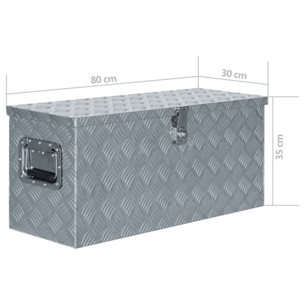 Caja de aluminio 80x30x35 cm plateada