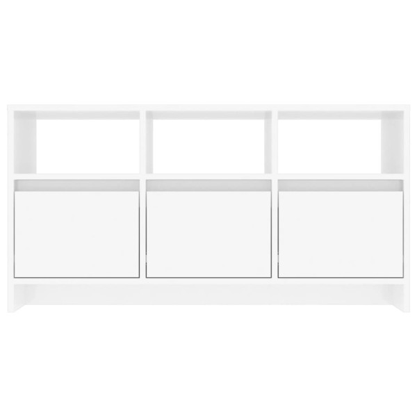 Mueble de TV madera contrachapada blanco brillo 102x37,5x52,5cm