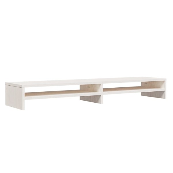 Soporte de monitor madera maciza de pino blanco 100x24x13 cm