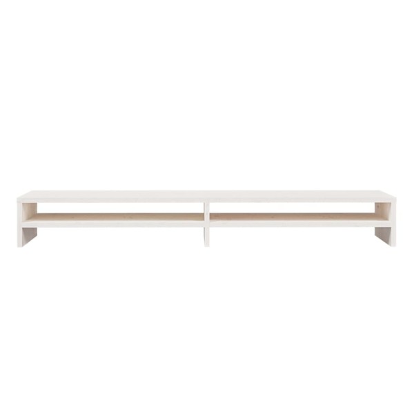 Soporte de monitor madera maciza de pino blanco 100x24x13 cm