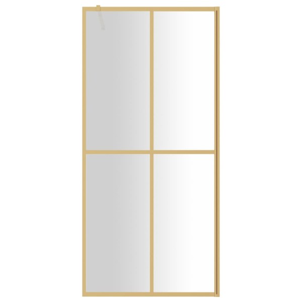 Mampara puerta de ducha vidrio transparente ESG dorado 90x195cm