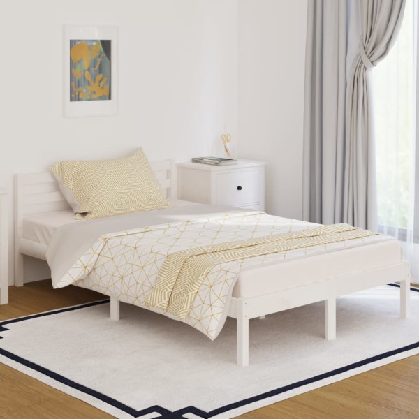 Estructura de cama madera maciza de pino blanco 120x200 cm