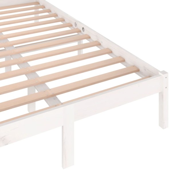 Estructura de cama madera maciza de pino blanco 120x200 cm