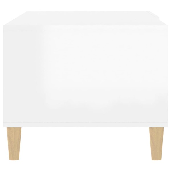 Mesa de centro madera contrachapada blanco brillo 89,5x50x40 cm