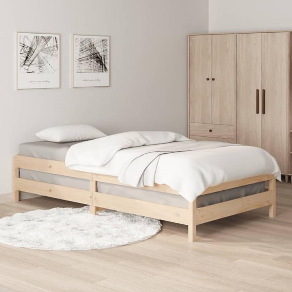 Cama apilable de madera maciza de pino 80x200 cm