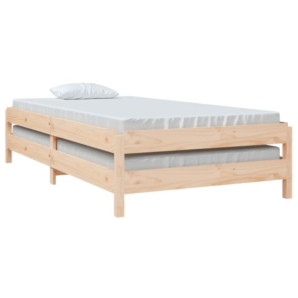 Cama apilable de madera maciza de pino 80x200 cm