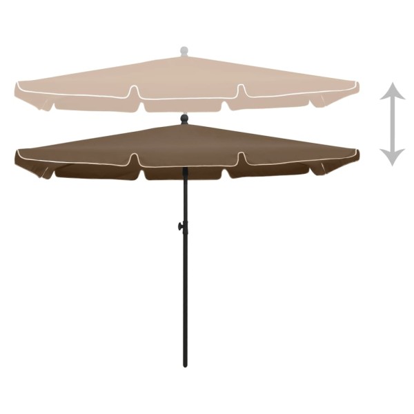 Sombrilla de jardín con palo gris taupe 210x140 cm