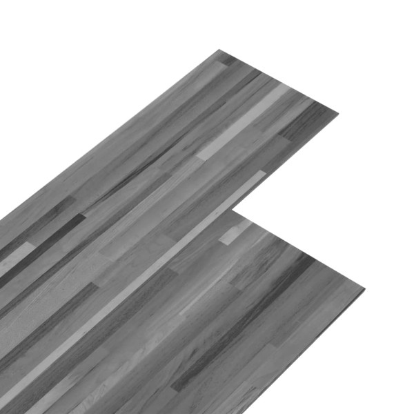 Lamas para suelo no autoadhesivas PVC gris a rayas 5,26 m² 2 mm