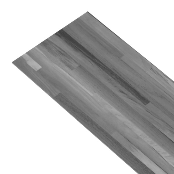 Lamas para suelo no autoadhesivas PVC gris a rayas 5,26 m² 2 mm