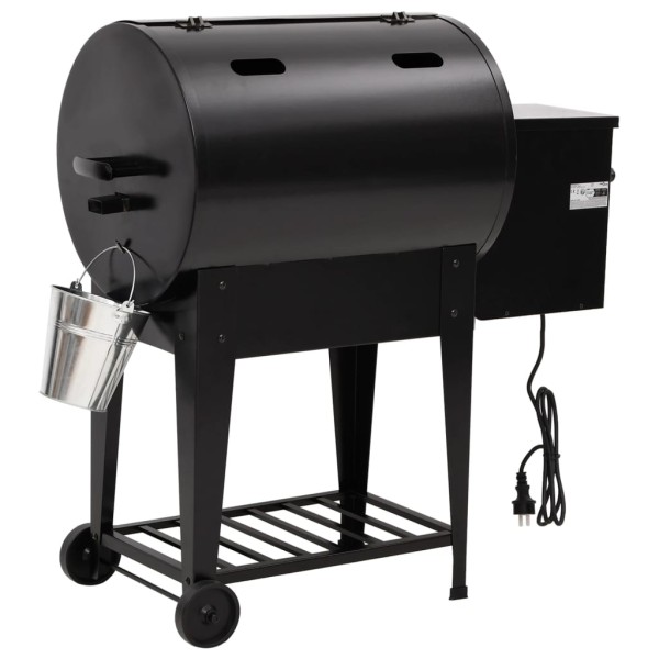 Barbacoa de pellets con estante inferior hierro negro 94 cm