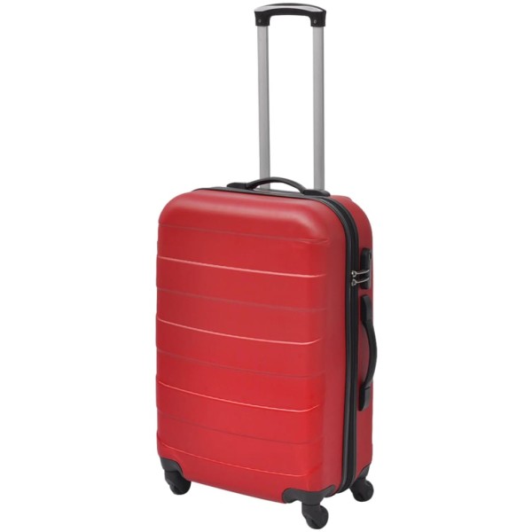 Set Trolley Maleta Rígida Tres Uds. Rojo