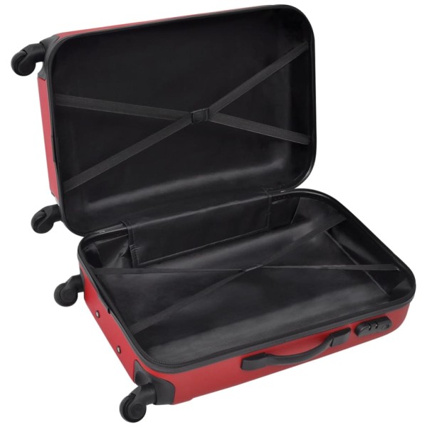 Set Trolley Maleta Rígida Tres Uds. Rojo