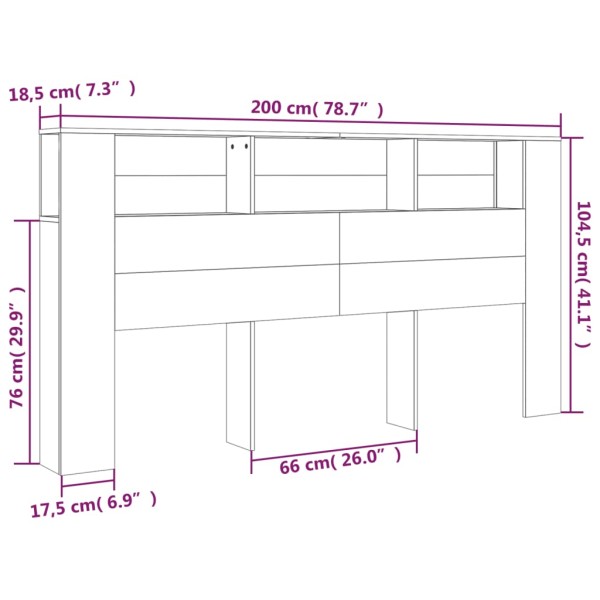 Mueble cabecero blanco 200x18,5x104,5 cm