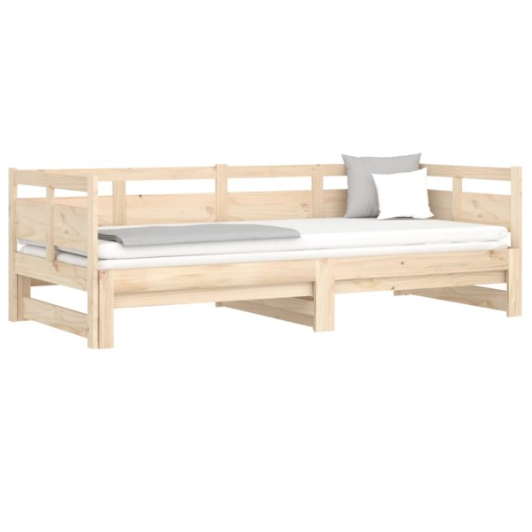 Sofá cama extraíble madera maciza de pino 2x(80x200) cm