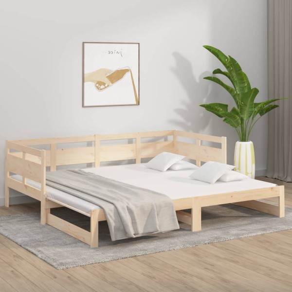 Sofá cama extraíble madera maciza de pino 2x(80x200) cm