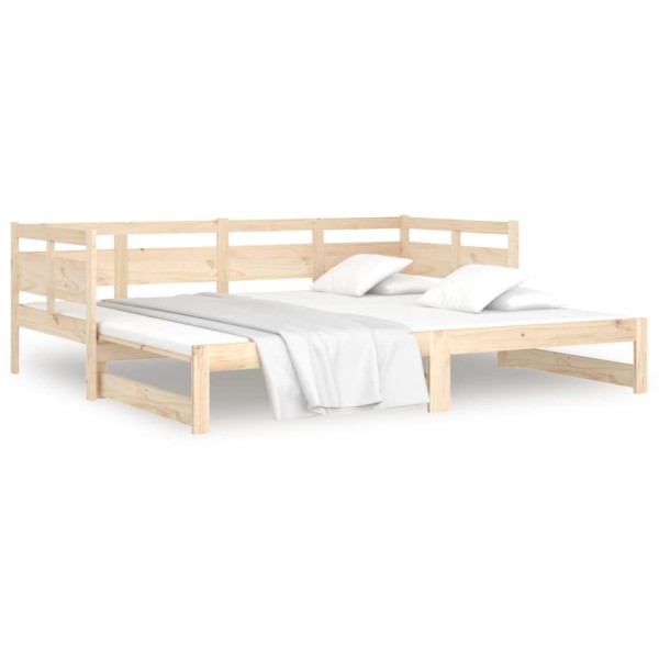 Sofá cama extraíble madera maciza de pino 2x(80x200) cm