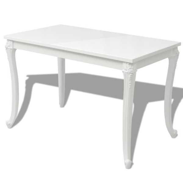 Mesa de comedor 116x66x76 cm blanco brillante