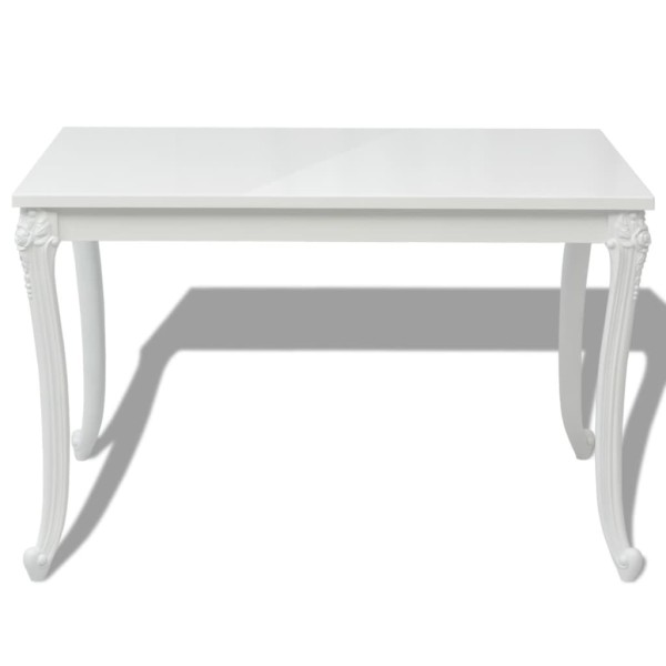 Mesa de comedor 116x66x76 cm blanco brillante