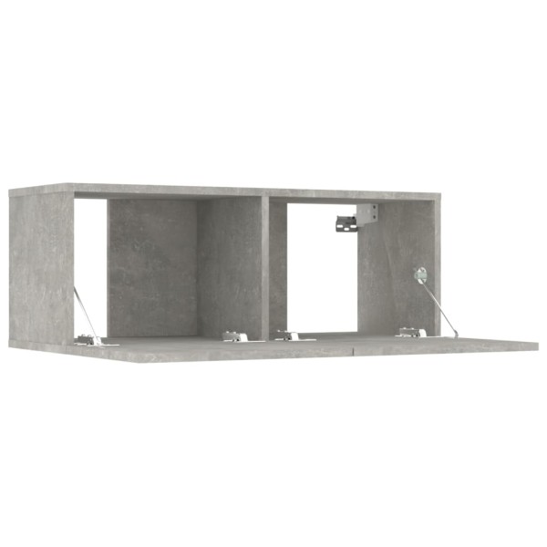 Muebles TV 2 uds madera contrachapada gris hormigón 80x30x30 cm