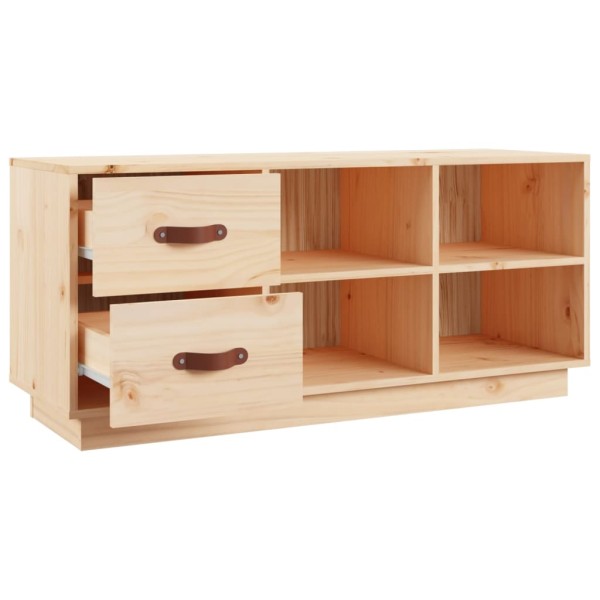 Banco zapatero madera maciza de pino 100x34x45 cm