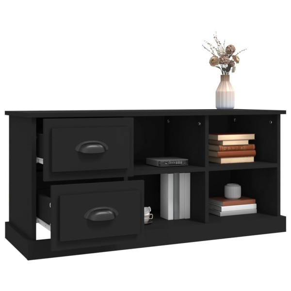 Mueble de TV madera contrachapada negro 102x35,5x47,5 cm