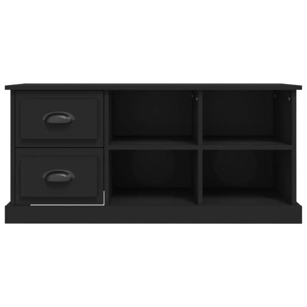 Mueble de TV madera contrachapada negro 102x35,5x47,5 cm