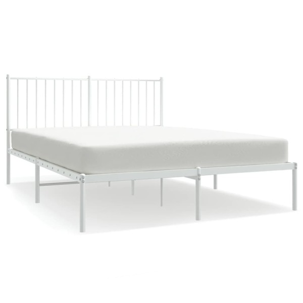 Estructura de cama con cabecero metal blanca 140x200 cm