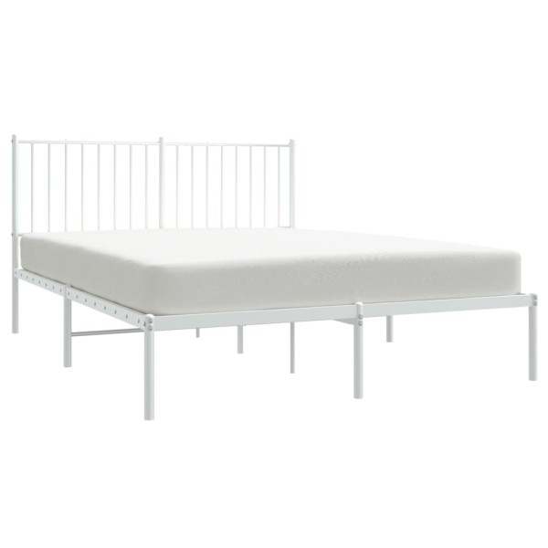 Estructura de cama con cabecero metal blanca 140x200 cm