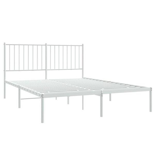 Estructura de cama con cabecero metal blanca 140x200 cm