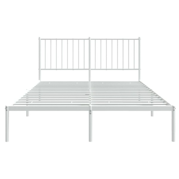 Estructura de cama con cabecero metal blanca 140x200 cm