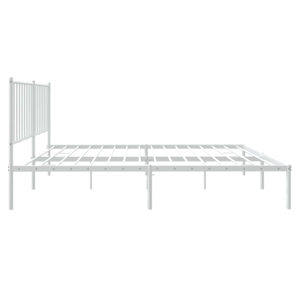 Estructura de cama con cabecero metal blanca 140x200 cm