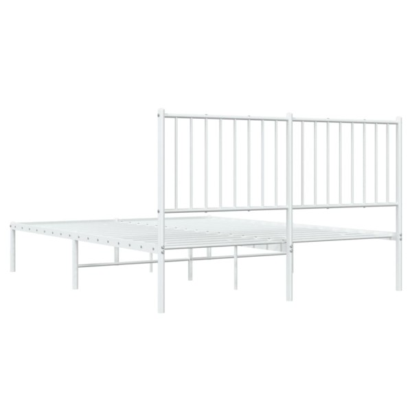 Estructura de cama con cabecero metal blanca 140x200 cm