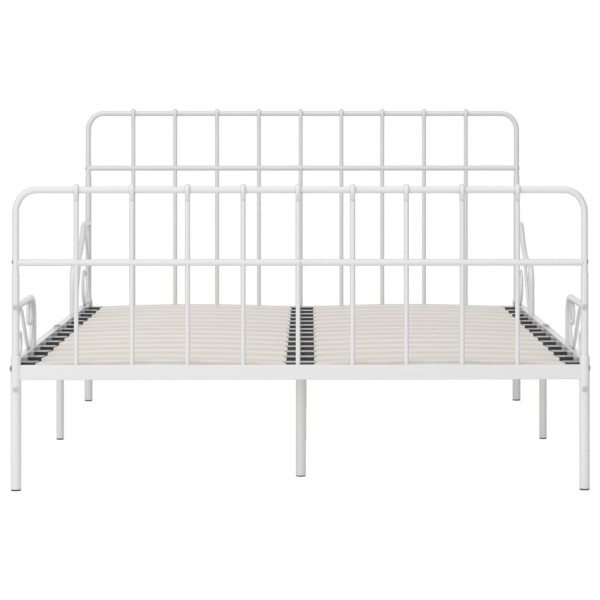 Estructura de cama con somier metal blanco 140x200 cm