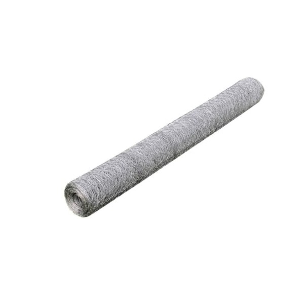 Malla de alambre de acero galvanizado plateada 25x0,5 m