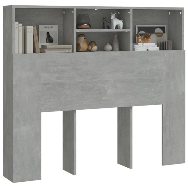 Mueble cabecero gris hormigón 120x19x103,5 cm