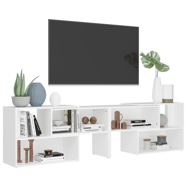 Mueble de TV madera contrachapada blanco 149x30x52 cm